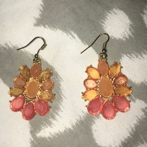 Pink and orange earrings